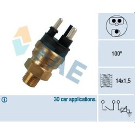 Resim Fae 34310 - Hararet Musuru 93 C - 100 C 3'lu Sıyah, Radyator Fanı 190 W201 85 93 W124 89 93 S124 85 92 W463 