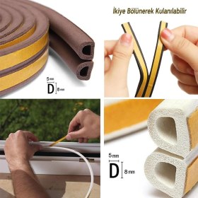 Resim OKÇU KARDEŞLER YAPI MARKET Kapı Pencere Kauçuk Izolasyon Bandı Fitili Yapışkanlı 10 x 2=20 Metre 