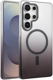 Resim Zipax Samsung Galaxy S25 İle Uyumlu Ultra Kılıf Simli Renk Geçişli Magesafe Kapak Azn Fiyonk Siyah 