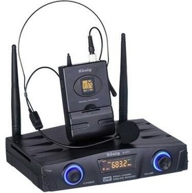 Resim König K-311-Y UHF Kablosuz Yaka Mikrofon Seti 
