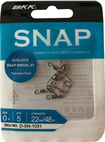 Resim Bkk Duolock Snap Swivel-51 No:0 Klipsli Fırdöndü (5'li Paket) 