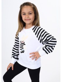 Resim Toontoy Kız Çocuk Nakışlı Sweatshirt Beyaz 