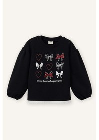 Resim Defacto Oversıze Desenli Sweatshırt Kız Bebek G8109a526spbk81 Siyah-bk81 