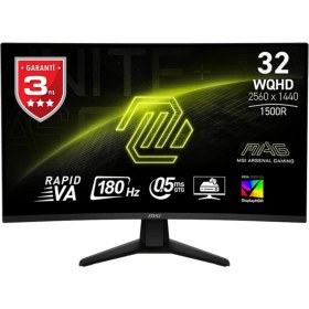 Resim MSI MAG 32CQ6F 31.5" 2560x1440 180Hz 0.5ms HDMI DP HDR 400 Curved Adaptive Sync Led Monitor 