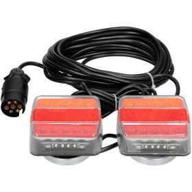 Resim LED Römork Stop Lambası 7 Pin Set Mıknatıslı 10 Metre - 12V 