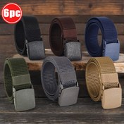 Resim LVIGC orijinal 6'lı paket naylon bel kemer, erkekler için metal tokasız, outdoor çok fonksiyonlu, basit günlük yazlık dokuma kemer 