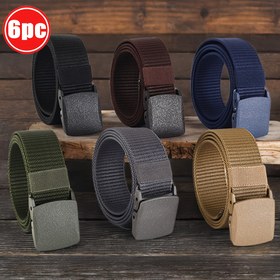 Resim LVIGC orijinal 6'lı paket naylon bel kemer, erkekler için metal tokasız, outdoor çok fonksiyonlu, basit günlük yazlık dokuma kemer 
