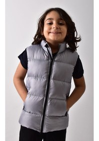 Resim Banada Moda Erkek Çocuk Mat Gri Şişme Yelek Gri 