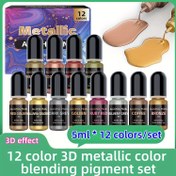 Resim 12 Renkli Reçine Alkol Mürekkep Seti 5ml*12 Renk, Epoksi Reçine Sıvıları ve /UV Reçine Sanat için, Reçine Yetiştirme ve Bardak Yapımı için Uygun Yoğunlukta Parıltılı Alkol Boyası, DIY Graffiti, Sıvı Sanat, Pilsiz 