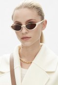 Resim REN EYEWEAR Tina Cat Eye Krem Rengi Kadın Güneş Gözlüğü Yarım Çerçeve / Reneyewear 