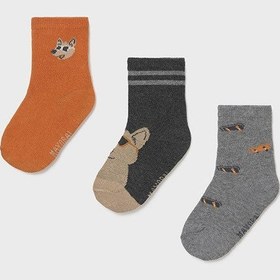 Resim Mayoral Kışlık Erkek Bebek Çorap Üçlü Set Turuncu - Turuncu / 6 Ay 