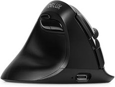 Resim DeLUX Solak Kablosuz Ergonomik Fare, Küçük El Dikey Fare, Sessiz Tıklama, 4000 DPI, 6 Düğme, Şarj Edilebilir, 2.4G/BT Karpal Tünel için Çift Modlu, Dizüstü Bilgisayar/PC (M618MINI ZD-Siyah) 