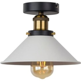 Resim Retro Rustik Beyaz Plofonyer Tavan Avize 