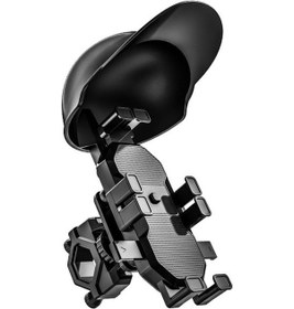 Resim Springsun Motorcycle Bisiklet Telefon Tutucu Su Geçirmez Güneşlik 8 Ayaklı Sabitleme 360 Döner Kayma Ve Sarsıntıya Dayanıklı Tuşları Engellemez 