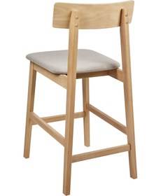 Resim ISANTI 2'li Bar Sandalyesi Seti, 61 cm Oturum, Masif Ahşap, Klasik Tasarım - Gri 