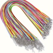 Resim 20/50 adet Renkli Kordon Tokalı Kolyeler, 1.5mm Mumlu Kordon için Kolye Uçları, 18 inç Premium Toplu Ayarlanabilir Kolye Zinciri DIY Bilezikler için Uygun, Kolye Takı Yapım Malzemeleri 