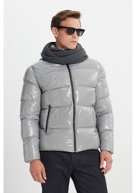 Resim AC&Co / Altınyıldız Classics Erkek Antrasıt Standart Fit Soğuk Geçirmez Casual Mont 