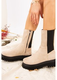 Resim Fox Shoes Bej Süet Kadın Bot J267063102 Bej 