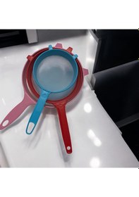 Resim 3 Lü Plastik Un Ve Süt Süzgeci, Katı Ve Sıvı Gıdalar İçin Süzgeç Seti Karışık 