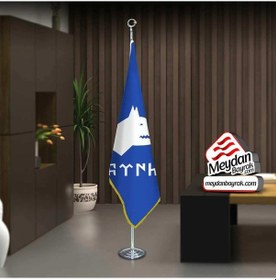 Resim Göktürkçe Türk Yazılı Bayrak -ofis -makam-toplantı Odaları -direkli -saçaklı Makam Bayrağı 1 