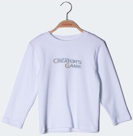 Resim Zeyland Erkek Çocuk Yazı Baskılı Uzun Kollu T-Shirt-Beyaz 