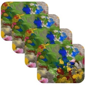 Resim Knsz oturma minderi 4 lü mazlum çiçek desen tel sandalyesi oturma yeri için 