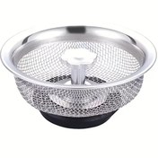 Resim 1 adet Paslanmaz Çelik Mutfak Lavabo Filtresi - 97.54cm Anti-Tıkanma Ağı Merkezi Kolu ile, Temizlemesi Kolay, Banyo, Tuvalet ve Lavabo Drenaj Boruları için Uygun, Mutfak Lavabo Aksesuarı 
