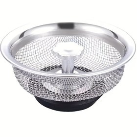 Resim 1 adet Paslanmaz Çelik Mutfak Lavabo Filtresi - 97.54cm Anti-Tıkanma Ağı Merkezi Kolu ile, Temizlemesi Kolay, Banyo, Tuvalet ve Lavabo Drenaj Boruları için Uygun, Mutfak Lavabo Aksesuarı 