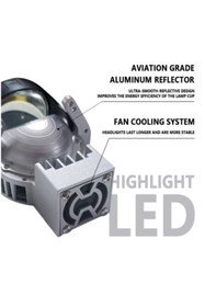 Resim Oto Çizgi Led Lazer Projektör Lens Bi Led Projektör Far Montajı Araba Projektör Lensi - P80 Pro 