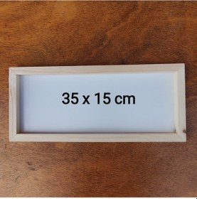 Resim 35x15cm Beyaz Ahşap Çerçeveli Pano Camsız - Arkalık Sabit 