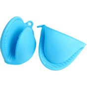 Resim Hombey Mavi Silikon Fırın Eldiveni - Isıya Dayanıklı, Kaymazsız, Fırın/pişirme/barbekü İçin, Yıkama Kolay, Küçük Eller İçin Uygun Çok Renkli 
