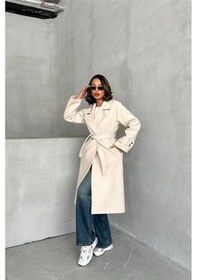 Resim Dip Moda Kadın Astarlı Bej İthal Kaşe Kaban Dpnbg048 Bej 