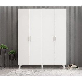 Resim Duke 4 Kapaklı Ayakkabılık Beyaz 140 Cm M2 