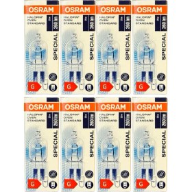Resim Osram Halopin Oven 25W 2700K (Sarı Işık) G9 Duylu Halojen Fırın Ampulü (8 Adet) 