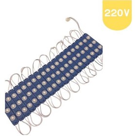 Resim 200 Adet 220 Volt 2 Watt 3 Lensli Mavi 2835 Smd Led Modül Ip65 1 Paket 