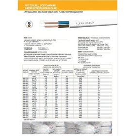Resim 3x1,5 Mm² H05vv-f Ttr Kablo Beyaz %100 Bakır 5 Metre 