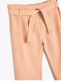 Resim Koton Kargo Jogger Pantolon Kuşak Detaylı Cepli Pembe 4smg40024aw Gül 