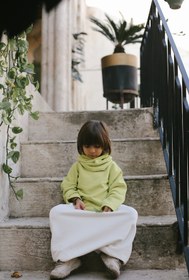 Resim Yeşil Neon Asimetrik Sweat & Samurai Şalvar Takım Boyunluk Hediyeli - 4 Yaş 