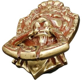 Resim Petinka Aslan Kapı Tokmağı Pirinç Döküm Dekoratif Kapı Taktağı ​ 
