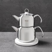 Resim Hisar Satürn Midi Çelik Çaydanlık Cam Kapak 40798 