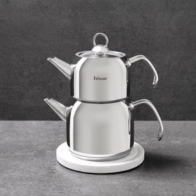 Resim Hisar Satürn Midi Çelik Çaydanlık Cam Kapak 40798 