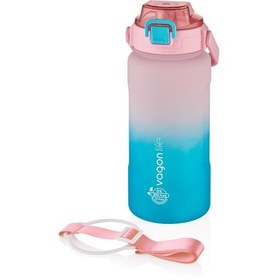 Resim Vagonlife VGN2213-T 1500ml Pembe Turkuaz Tritan Motivasyon Matarası 
