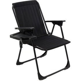 Resim Natura Bardaklıklı Kamp Sandalyesi - Siyah 