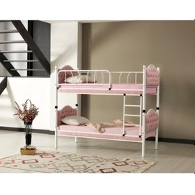 Resim Teknor Yatak Ölçülü Genç Çocuk Odası Metal Ranza Melis 90x190 