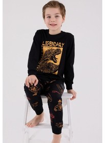 Resim Rolypoly Erkek Çocuk Siyah Pijama Takımı 5274-48649 Siyah 