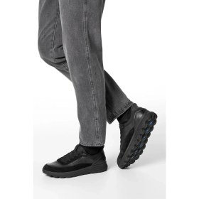 Resim Geox Erkek Siyah U Spherıca Plus A - Nappa+Sued Bağcıklı Kalın Tabanlı Süet Sneaker U56MPA08522C9999 