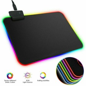 Resim Unico Rgb Led Işıklı Baskısız Düz Siyah Renk Gaming Mouse Pad 35 X 30cm Mp-0735 