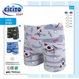 Resim Cicito Erkek Çocuk Pamuklu Likralı Desenli Rahat Kesim Boxer 3'lü Paket 8123 