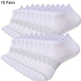 Resim 10'lu Paket Unisex İnce Hızlı Kuruyan Nefes Alabilen Düşük Kesim Koşu Çorapları - Günlük Kullanım, Spor ve Casual Giyim İçin 