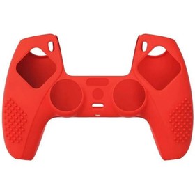 Resim PS4 Controller Joystick Oyun Kolu Gamepad Uyumlu - Silikon Koruyucu Cover Kırmızı 
